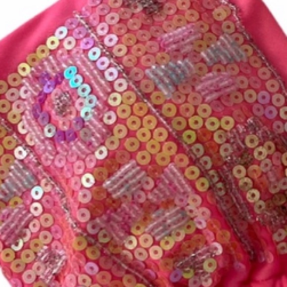 Pink Sequin Triangle Bikini Swim Top - Picture 8 of 15